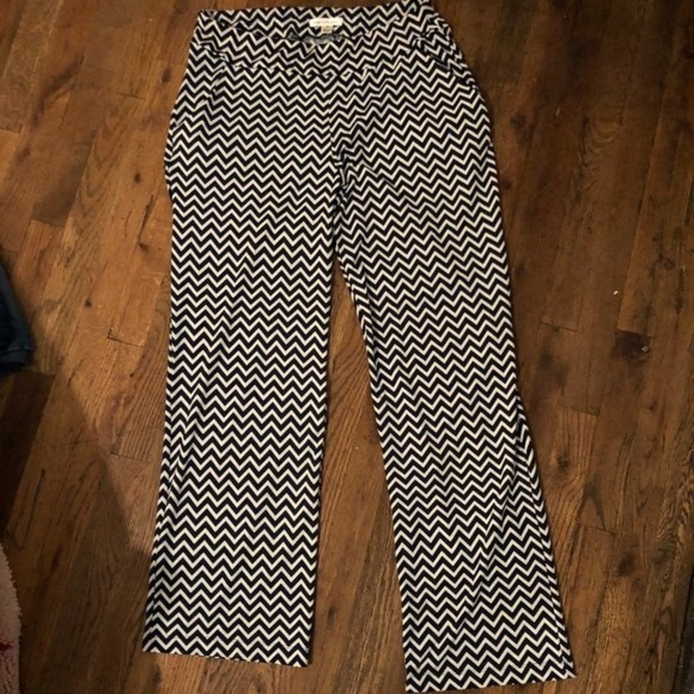 John Paul Richard Black and White Chevron Womens Pants Size M